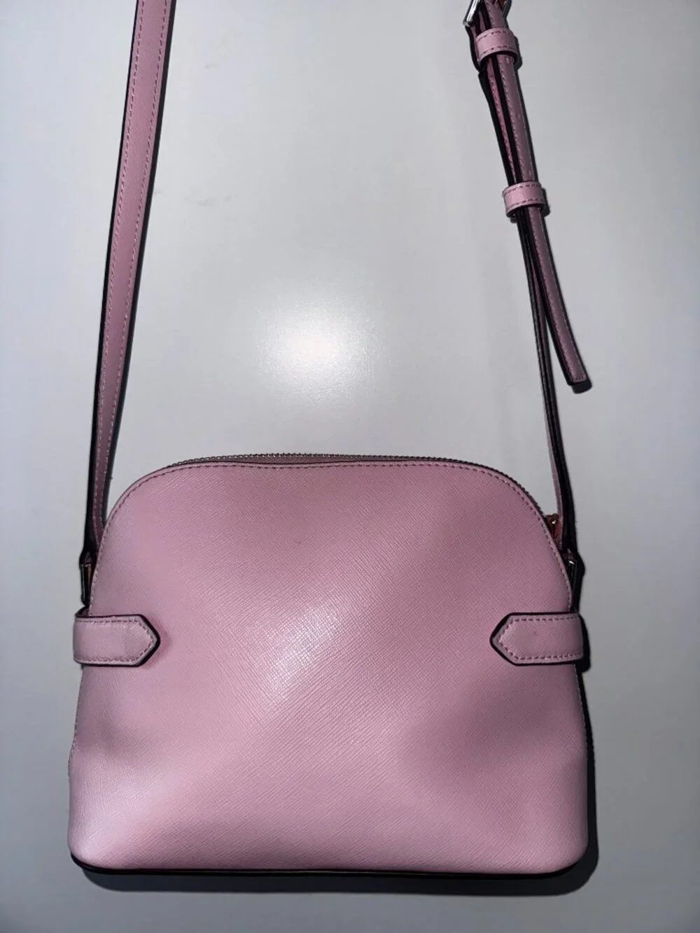 Kate Spade Staci Dome Crossbody Bag Baby Pink Saffiano Leather Handbag